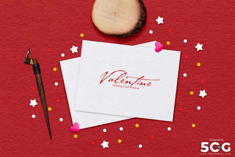 Free Valentine Greeting Card Mockup