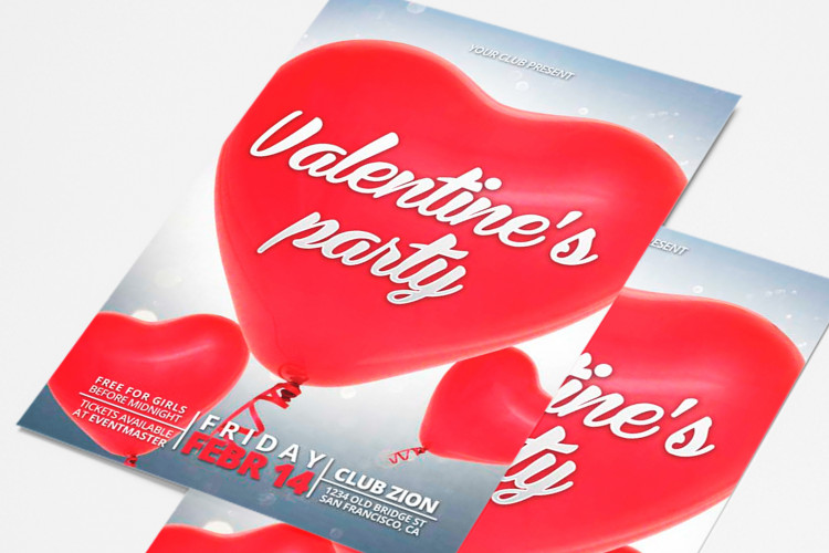 Valentine’s Day Party Free Flyer Template