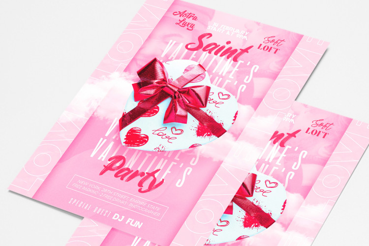 Valentine’s Party Free Flyer PSD Template