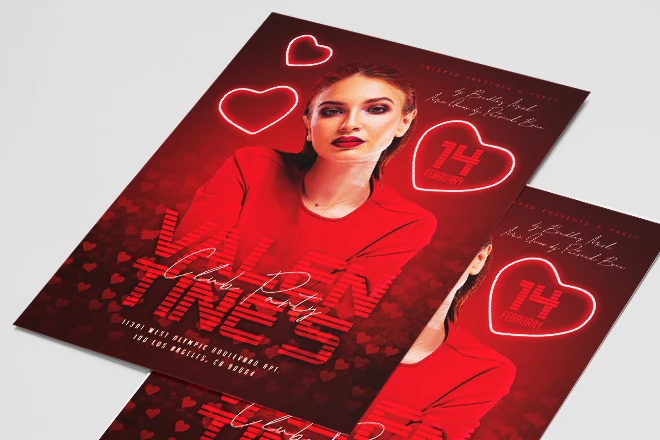 Free Valentine’s Day Club Flyer PSD Template
