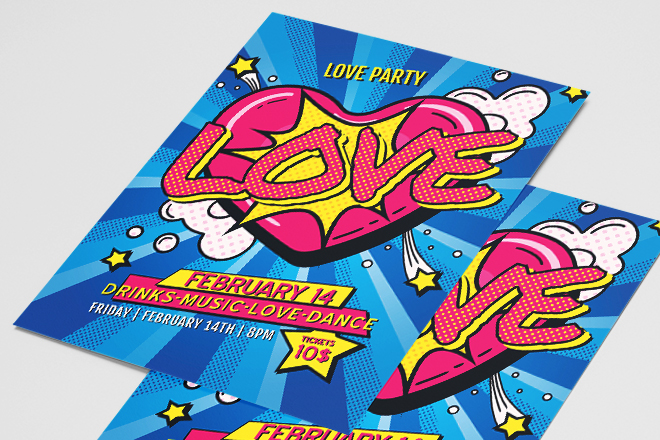 Free Valentine s Party Flyer Template Free PSD Templates