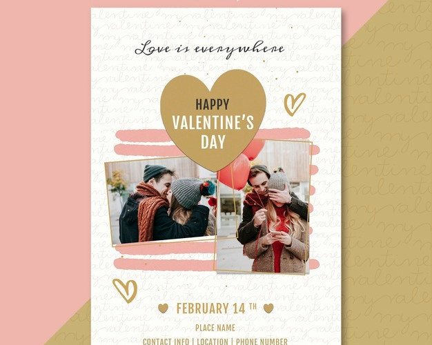 Valentine’s Day Concept Flyer Free PSD