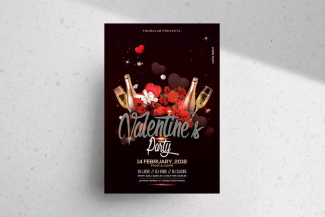 Free Valentine’s Event PSD Flyer Template