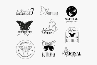 Free Butterfly Logo Set