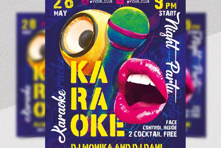 Karaoke Party – Free Flyer PSD Template