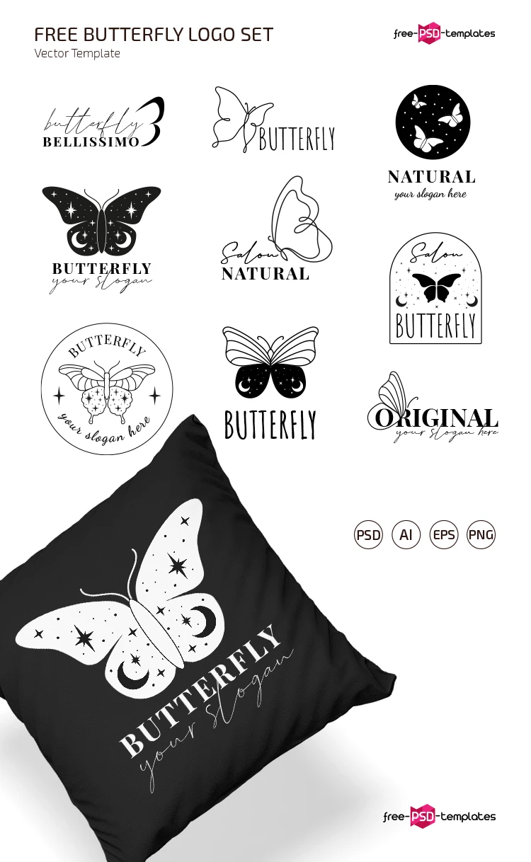 Free Butterfly Logo Set
