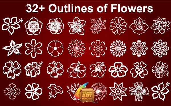 Free Flowers Outline Vector Icons