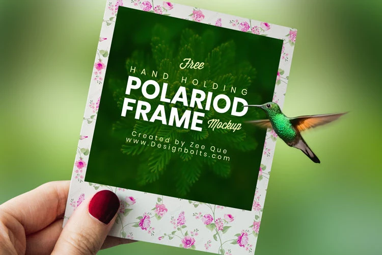 Free Polaroid Photo Frame Mockup PSD