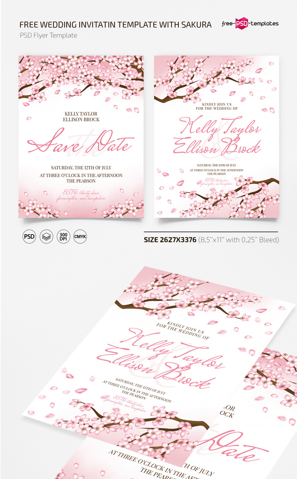 Free Wedding Invitation Templates Free PSD Templates