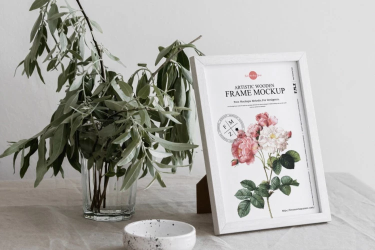 Free Wooden Frame Mockup