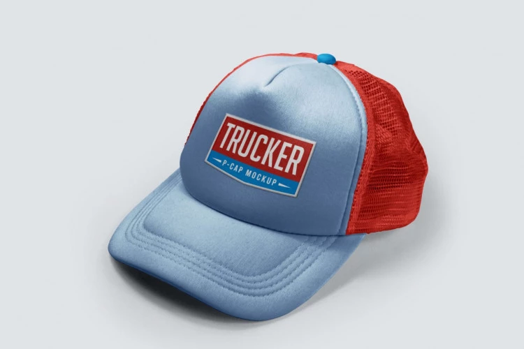 Free Summer Trucker P-cap Mockup PSD