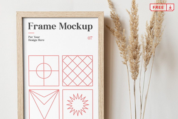 Free Frame On The Wall Mockup