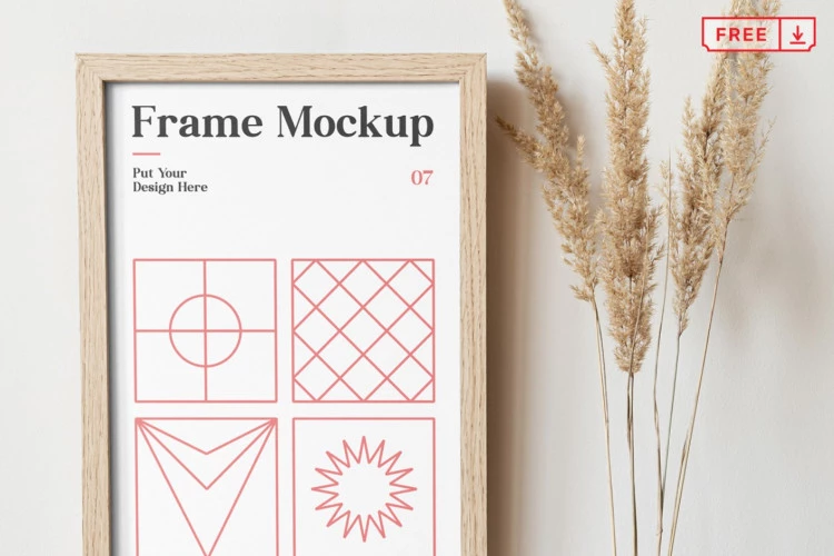 Free Frame On The Wall Mockup