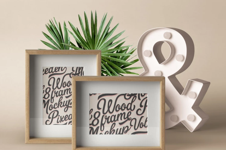 Free PSD Wood Frame Mockup