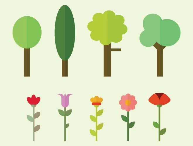 Flowers And Trees Icons