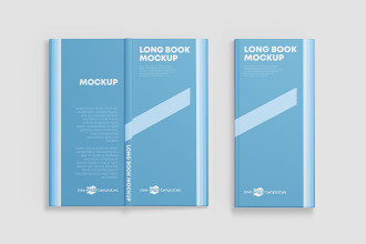 Free Long Book Mockup PSD Template