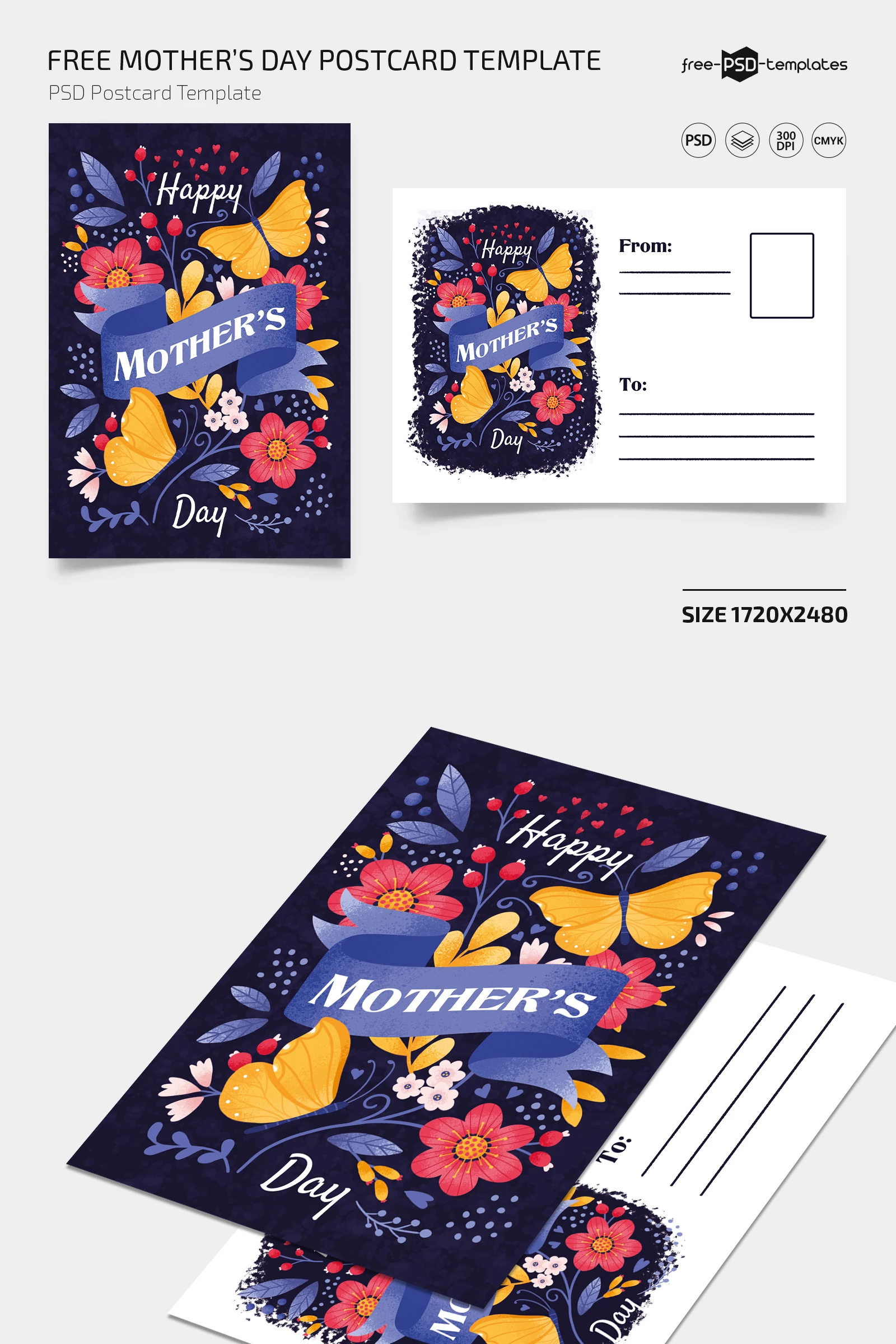 Free Mother’s Day Postcard Template in PSD