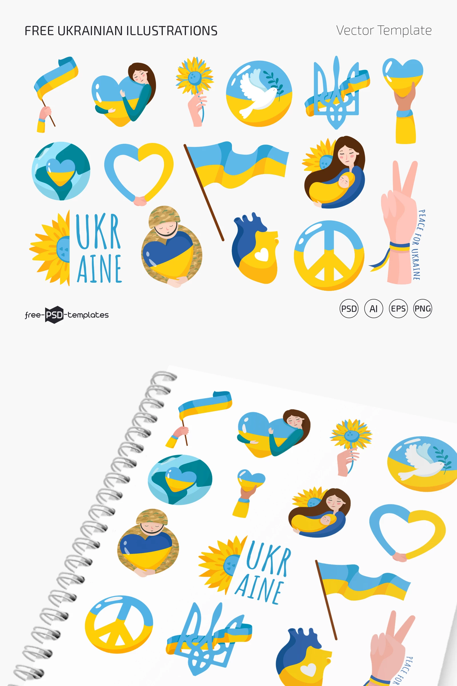 Free Ukrainian Illustrations Template (PSD, AI, EPS, PNG)