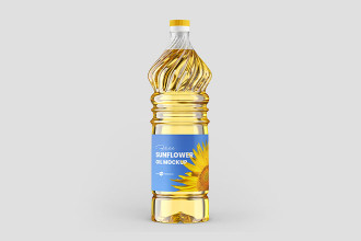 Free Sunflower Oil Bottle Mockup Set