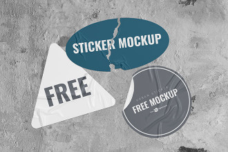 Free Urban Stickers Mockup PSD Set