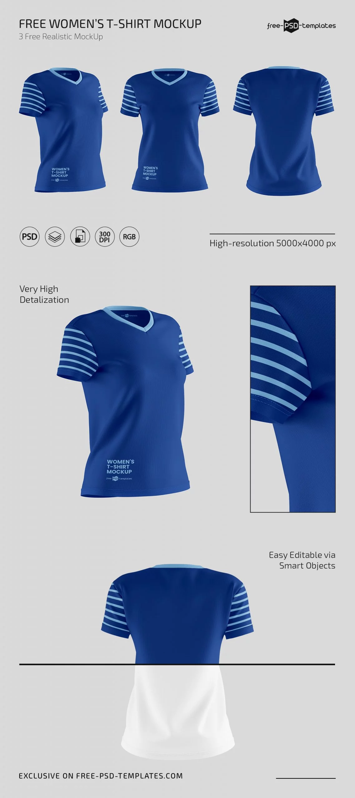 Women's Sports Shorts Mockup Template Set in PSD