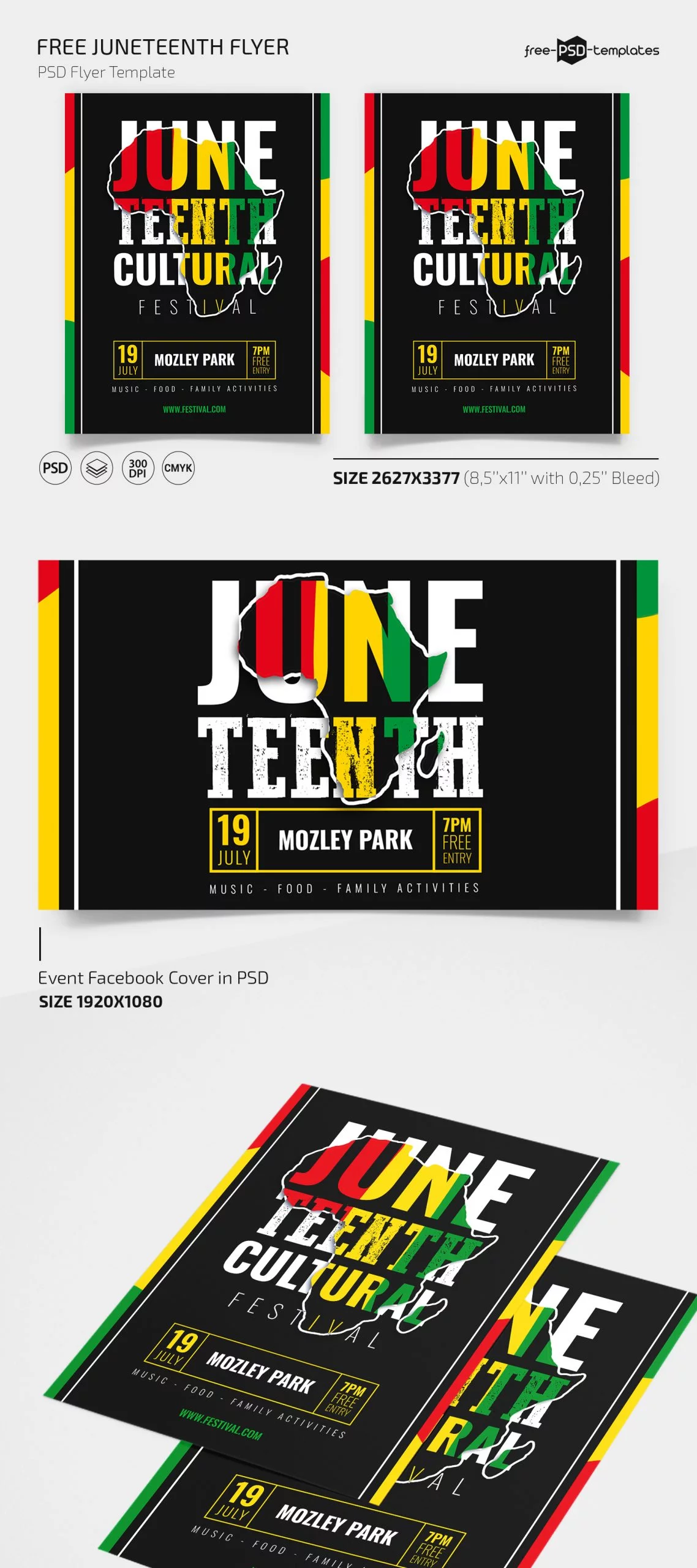 Free Juneteenth Flyer Template in PSD