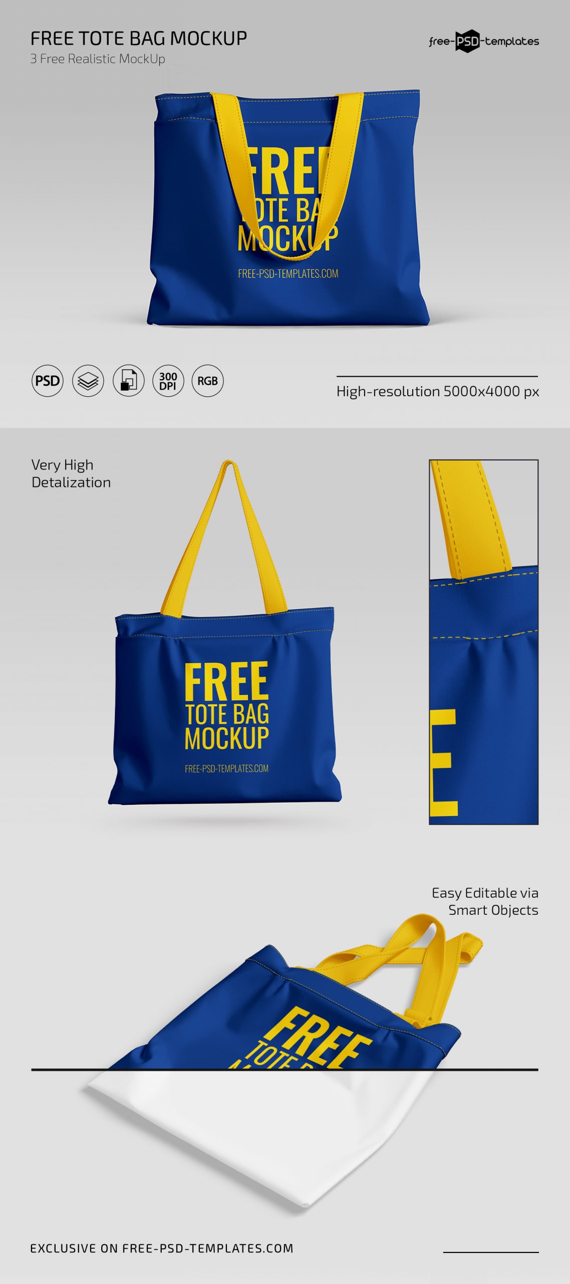 Free Tote Bag Mockup Set