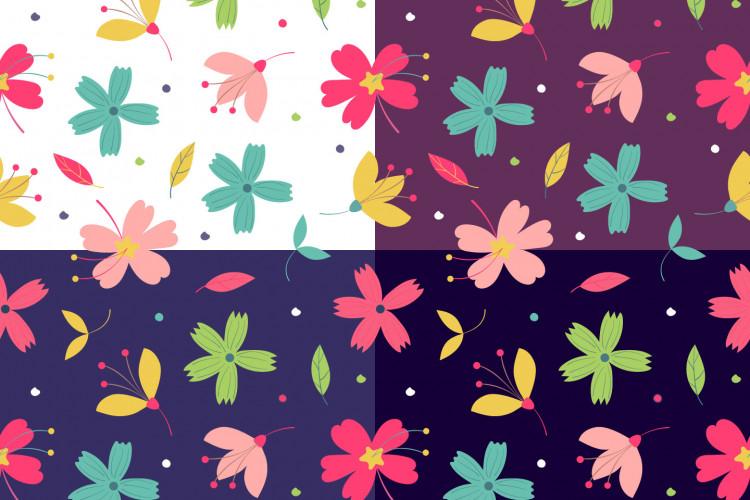 Colorful Floral Vector Seamless Pattern