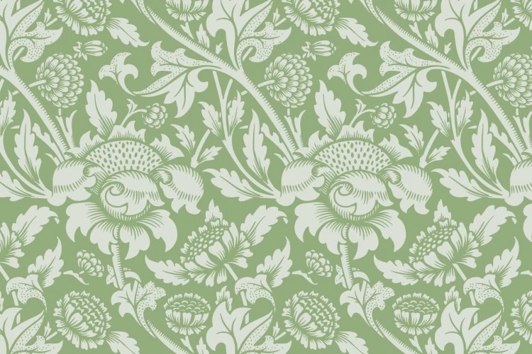 Vintage Green Floral Ornament Seamless Pattern