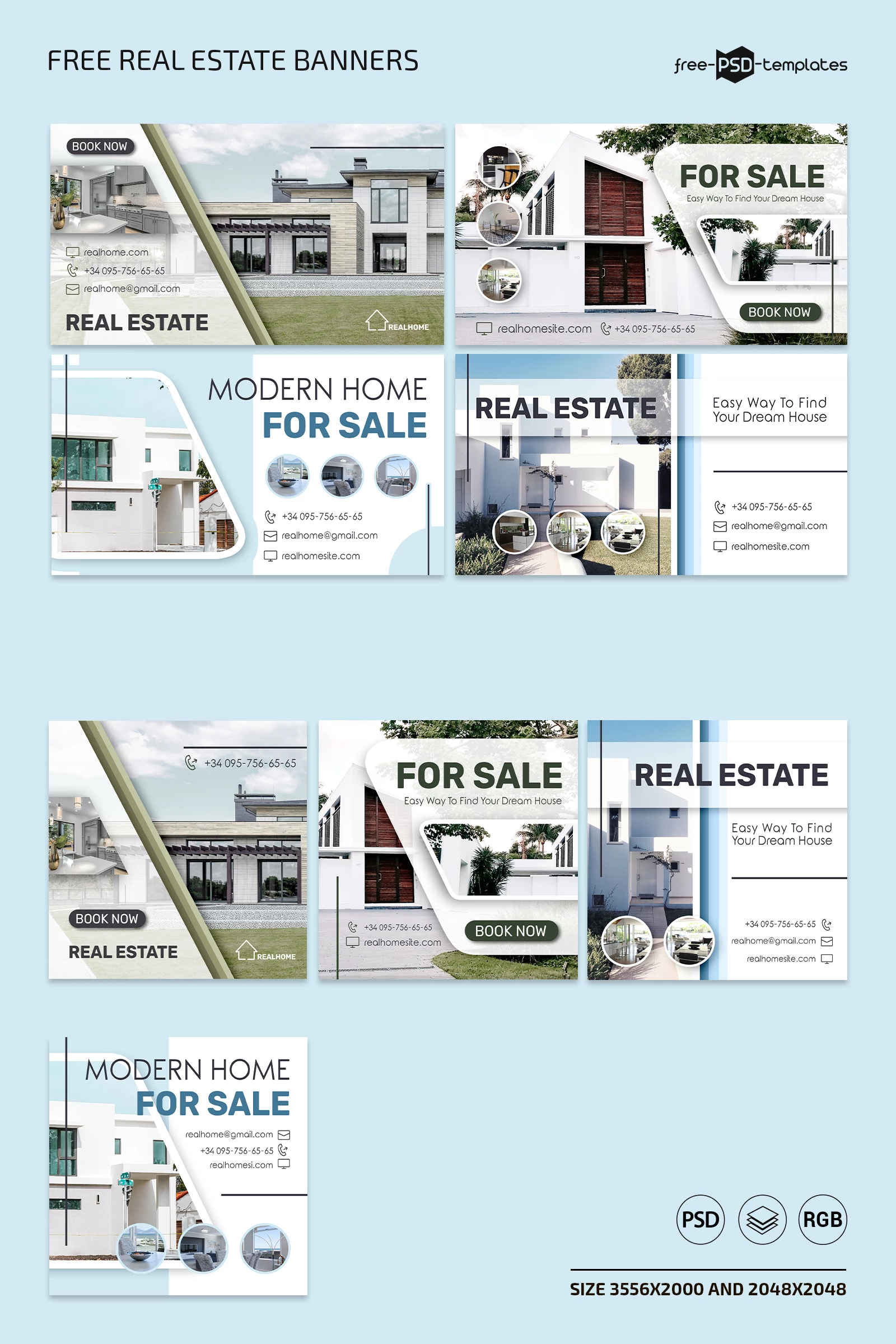 Free Real Estate Banners in PSD