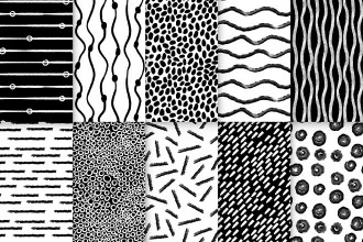 Free Brush Stroke Pattern Set (PSD, AI, EPS, PNG)