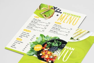 Free Vegetarian Menu PSD Template