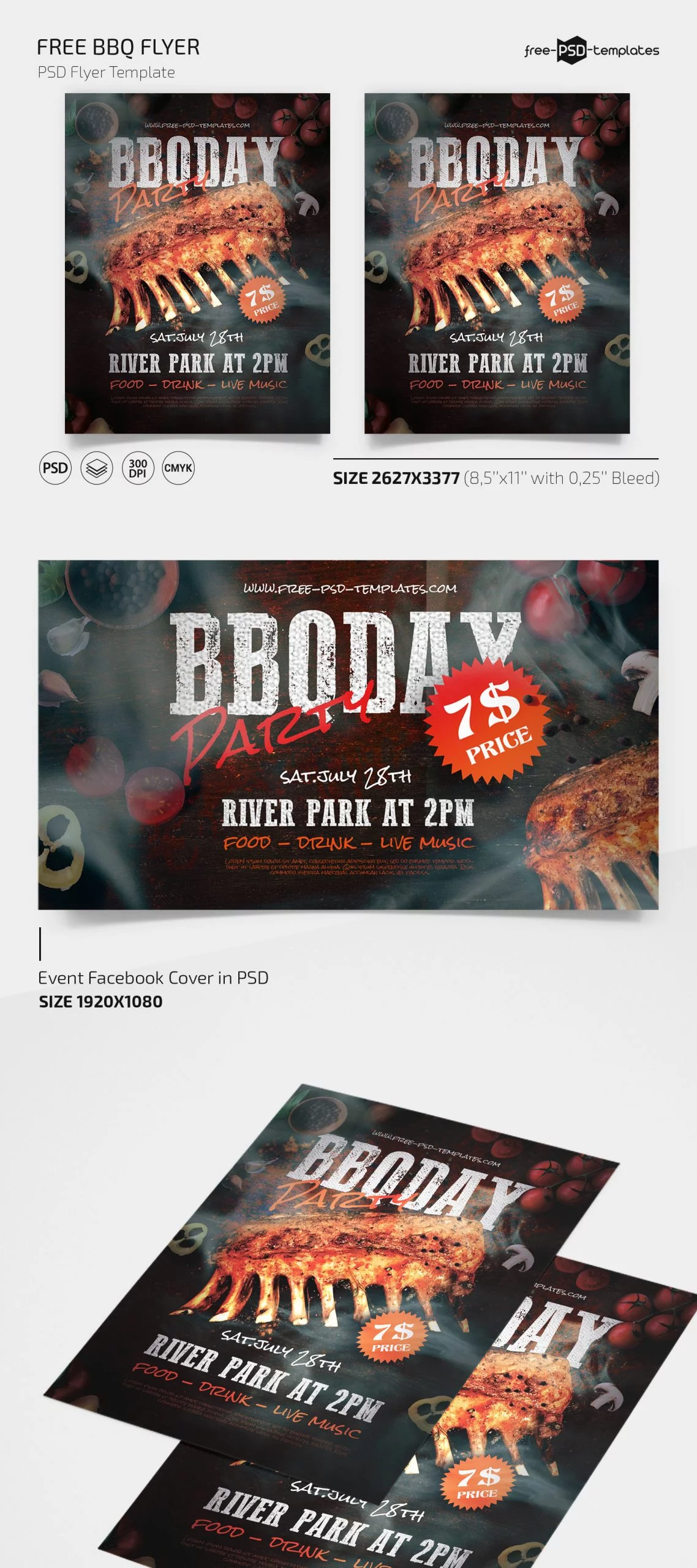 Free BBQ Flyer PSD Template