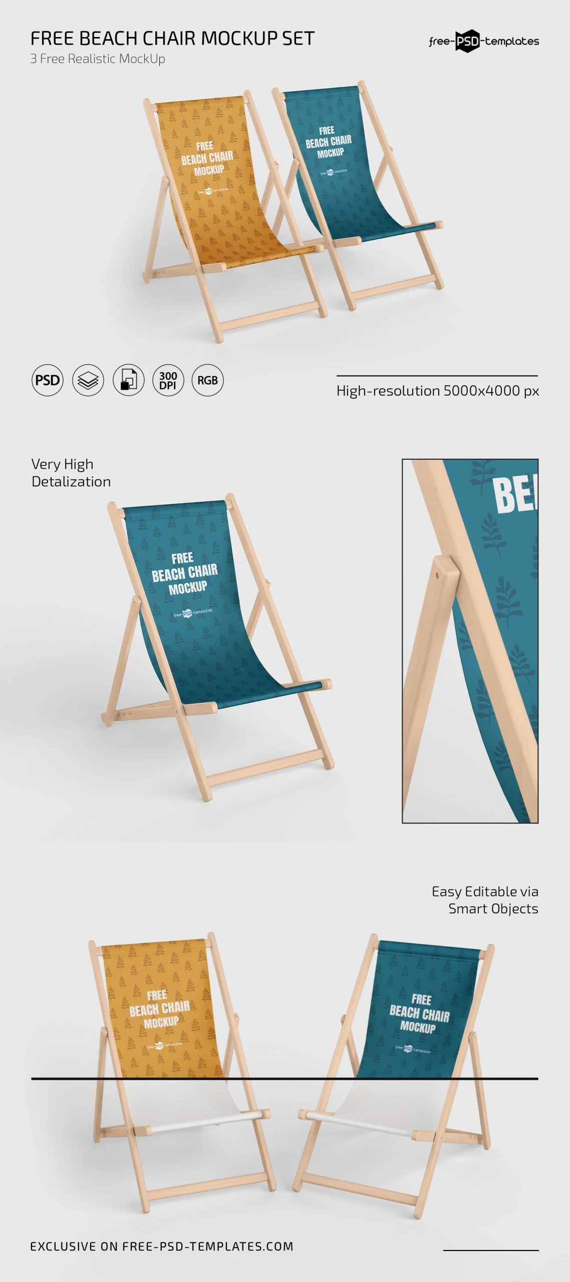 Free Beach Chair Mockup