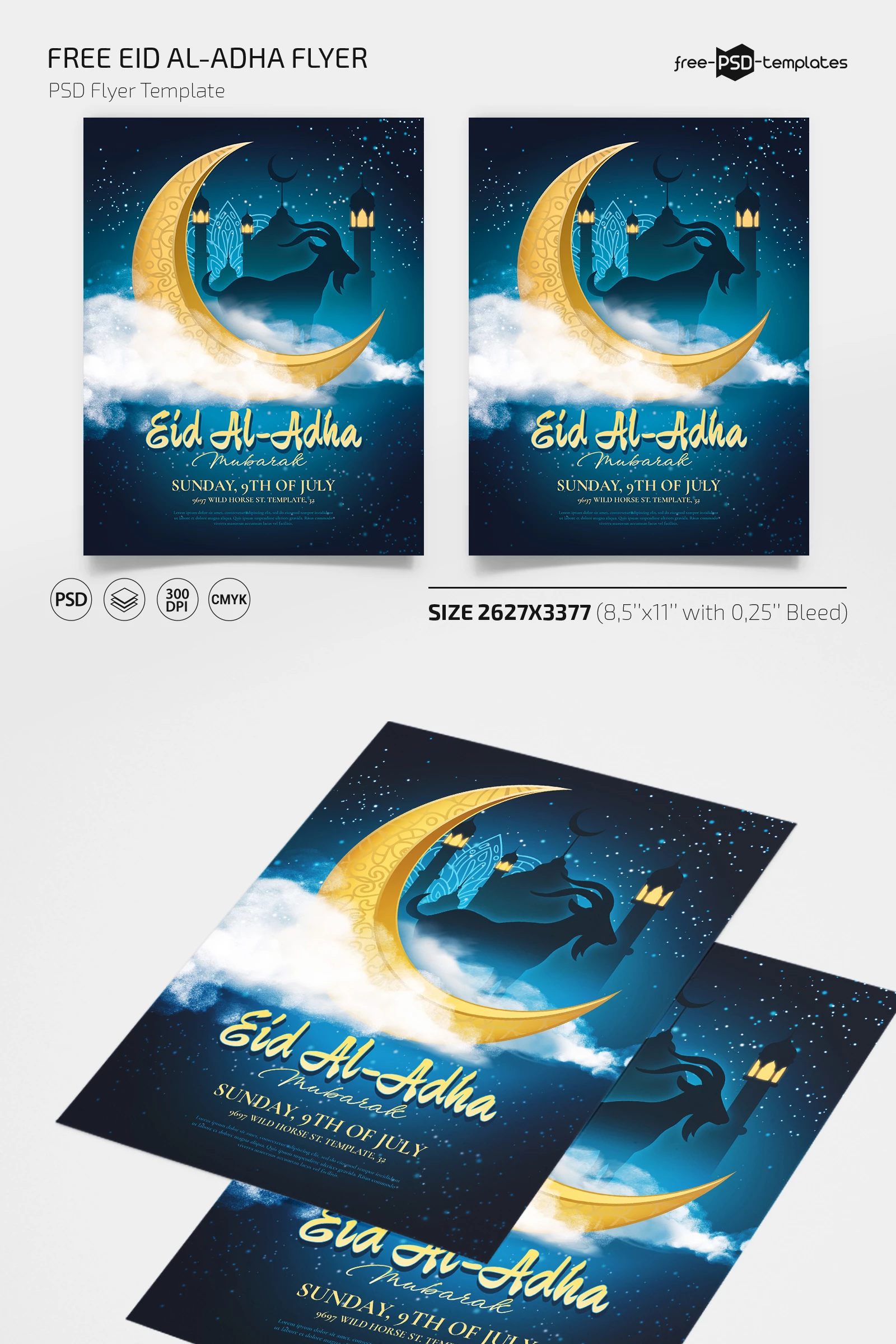 Free Eid Al-Adha Flyer PSD Template