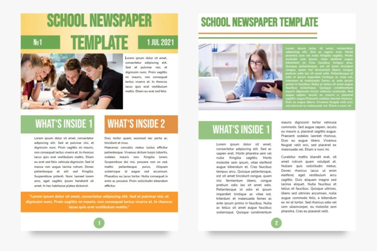 Middle School Newspaper – Free Google Docs Template