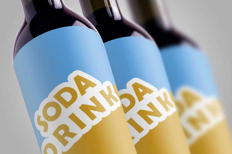 Free PSD Branding Wine Bottle Mockup