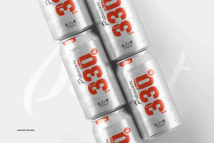 330ml Soda Or Beer Can Mockup 