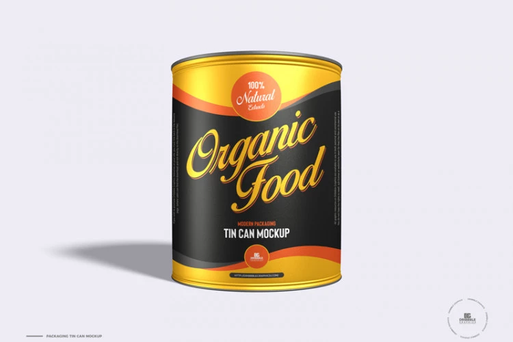 Free Modern Tin Can Mockup