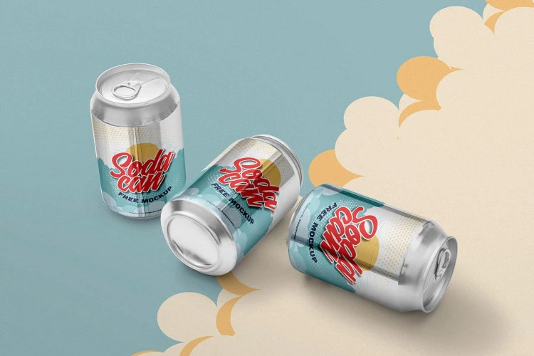 Free Soft Drink Can Mockup