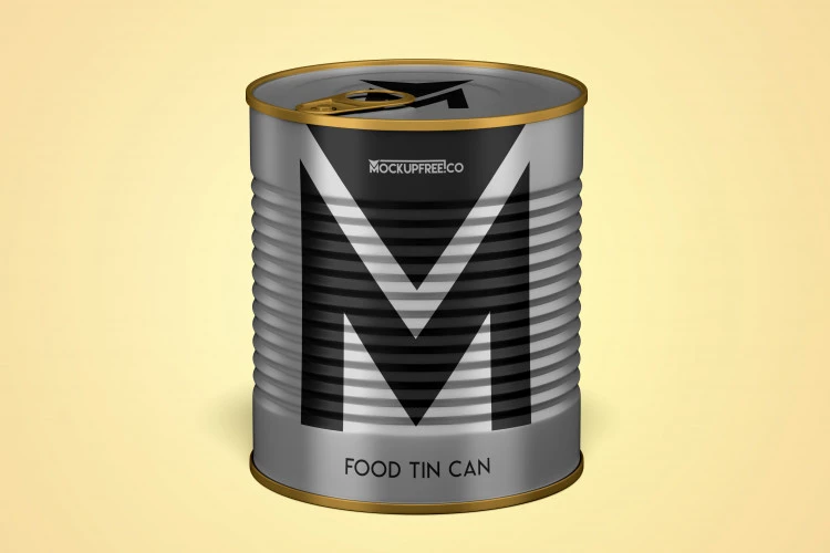 Free Food Tin Can Mockup