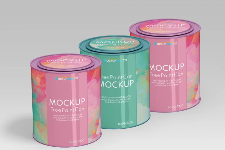 Free Paint Can Mockup