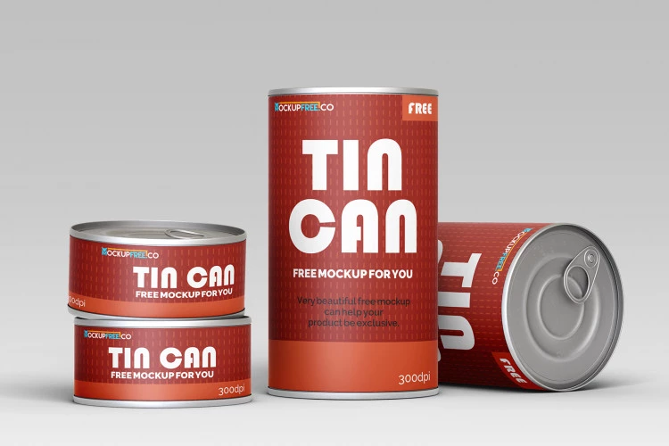 Free Tin Can Mockup in PSD