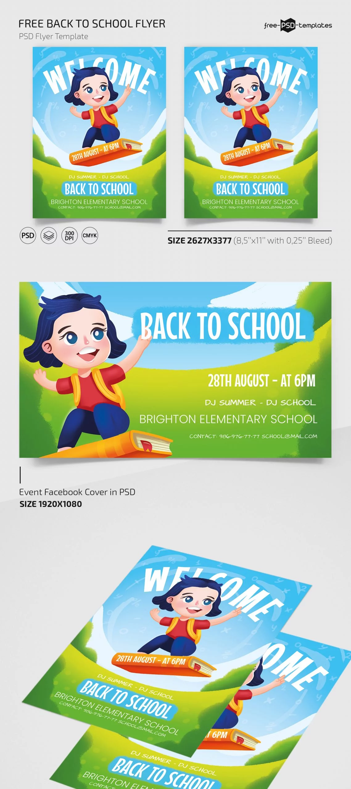Free Back to School Flyer Template in PSD