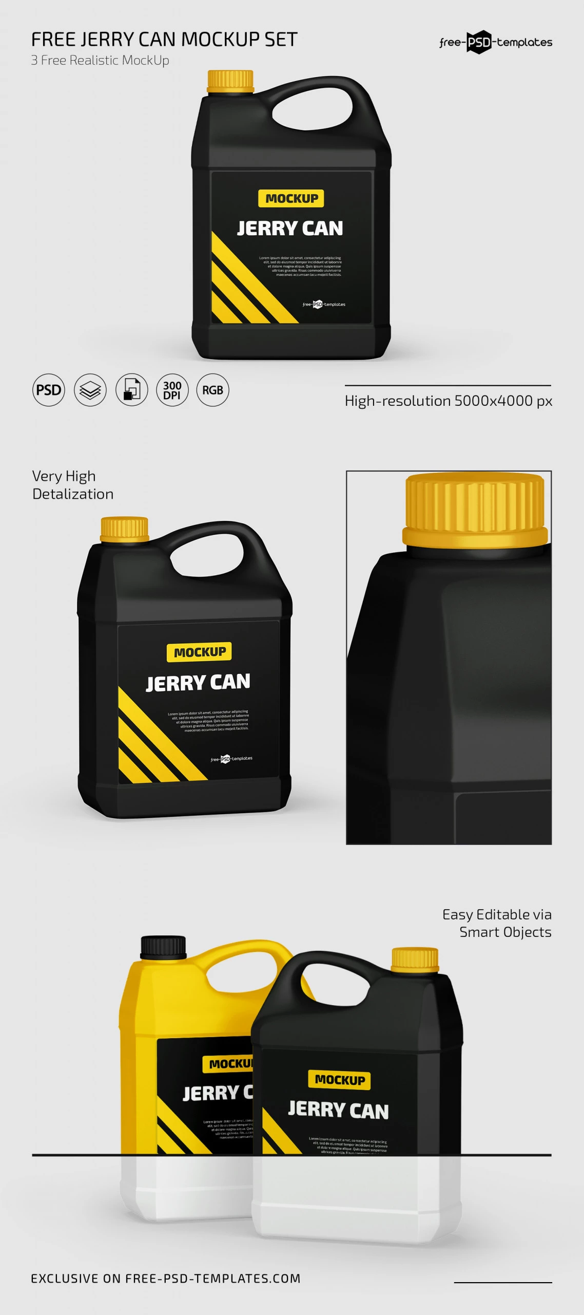 Free Jerry Can Mockup Set