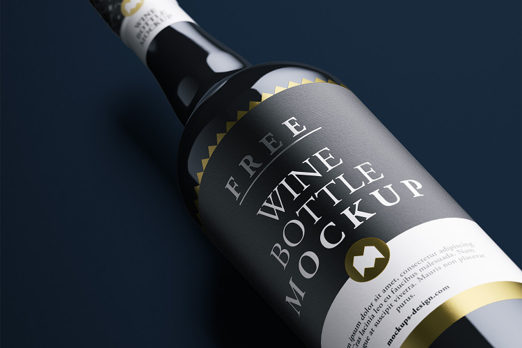 Free Wine Bottle Mockup