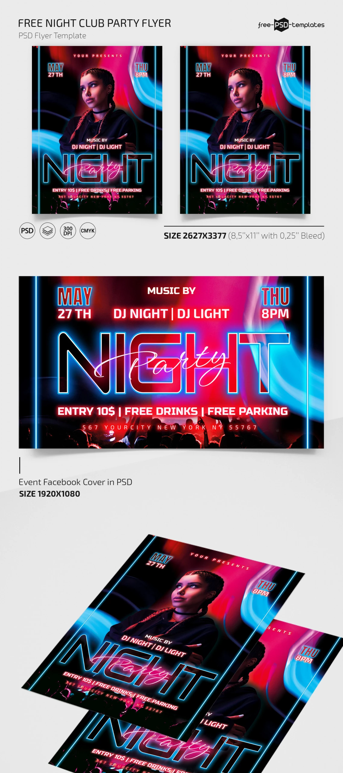 nightclub flyers psd