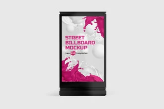 Free Street Billboard Mockup