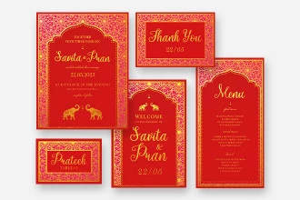 Free Indian Wedding Invitation Set in PSD