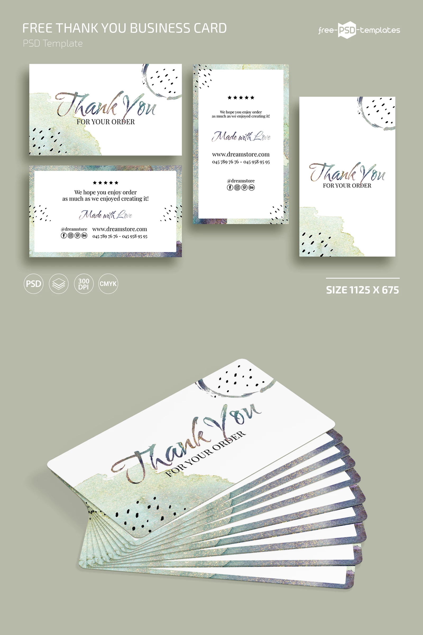 Free Thank You Business Card Template (PSD)